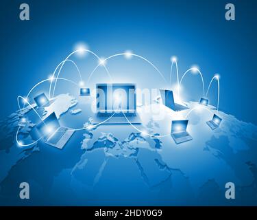 digital, network, workplace, linking, digitals, networks, workplaces, workstation Stock Photo