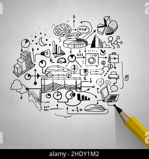plan, business idea, visualization, mind mapping, planning, plans, project, projects, business ideas, visualizations Stock Photo