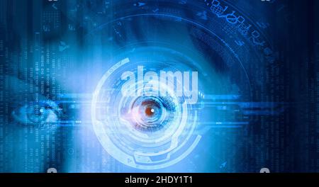 eye, monitoring, spy, artificial intelligence, eyes, spies, spying, artificial intelligences, cyborg Stock Photo