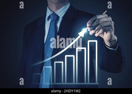 business, growth, increase, up, forecast, corporate, negocios, growths, rise, increases, forecasts Stock Photo