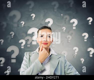 thinking, question mark, question, think, thinks, question marks, questions Stock Photo