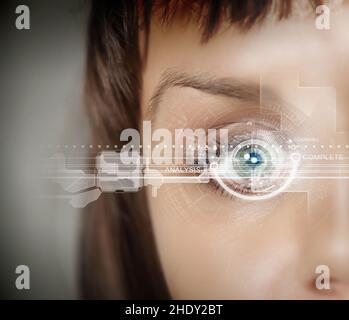 data, iris, cyberspace, scanners, datas, cyberspaces Stock Photo
