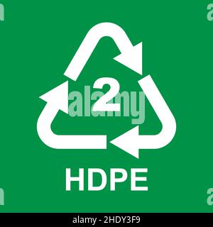 Plastic Recycling Symbol Class 2 HDPE Stock Vector