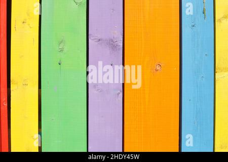 multi colored, wooden boards, multi coloreds, wooden board Stock Photo