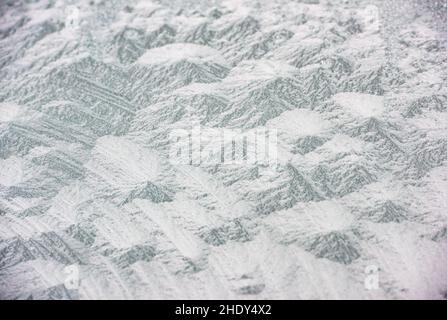 Frost on a car window, Arnside, Milnthorpe, Cumbria, UK Stock Photo