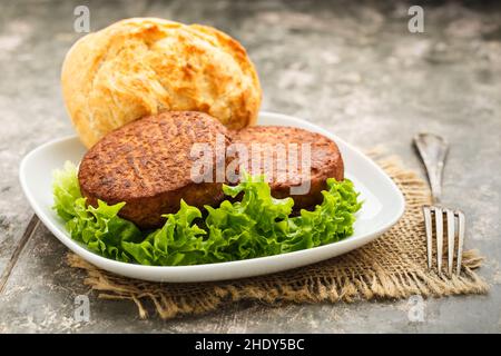 meat substitute, frikadeller, vegan, cutlet, meat substitutes, frikadellers, vegans Stock Photo