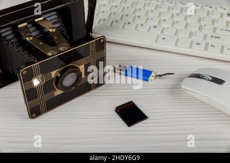 photography, bellows camera, digitization, photographie, photographies, bellows cameras Stock Photo