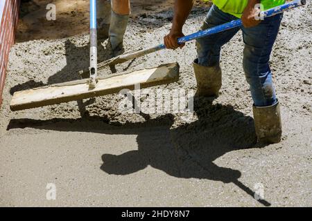 pavement, construction worker, concrete, pavements, blue collar, builder, builders, construction workers, worker Stock Photo