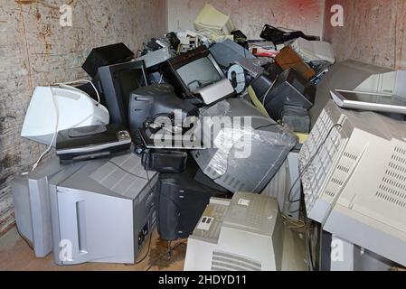 electronic scrap, electronic waste, electronic scraps, obsolete Stock Photo