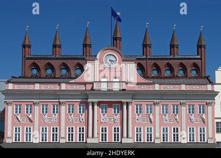 town hall, rostock, town halls, rostocks Stock Photo