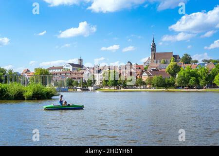 lake, pedal boat, böblingen, lakes, pedal boats Stock Photo