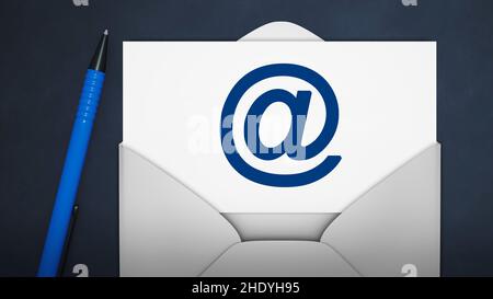 mail, @, email, mails, emails Stock Photo