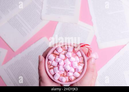 hot chocolate, marshmalow, hot chocolates, marshmalows Stock Photo