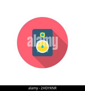 stereo vector icon symbol, flat design, long shadow Stock Vector