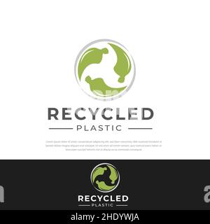 Plastic bottles in a circle, recycling symbol. recycled plastic, symbols, icons, design templates Stock Vector