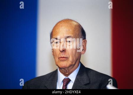 Archives 90ies: Former French president of the Republic, Valery Giscard d'Estaing, France, 1994 Stock Photo