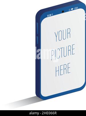 Smartphone isometric template isolated on white Stock Vector