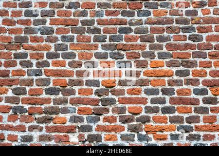 A flat on area of antique red brick wall Stock Photo