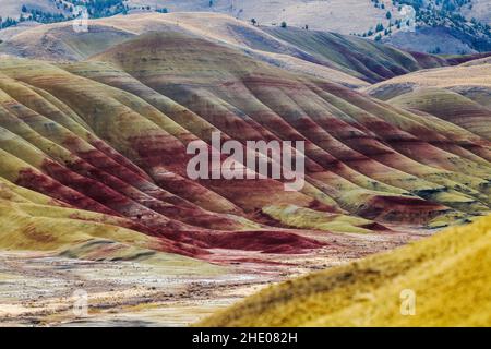 Painted Hills; geologic site; John Day Fossil Beds National Monument; near Mitchell; Oregon; USA Stock Photo