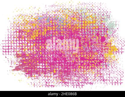 Network anf spatter cloud isolated on white background in red, pink and yellow colors. Vector illustration. Stock Vector