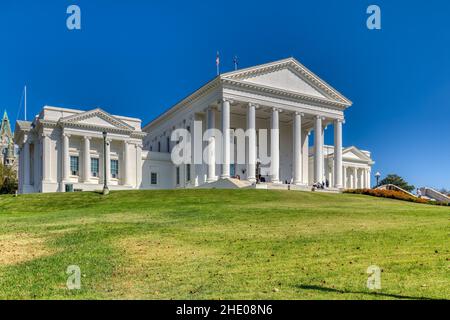 The Virginia State Capitol core, designed by Thomas Jefferson, has an internal, not external, dome. Stock Photo