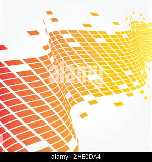 abstract red yellow square rising bundle wave background design Stock Vector