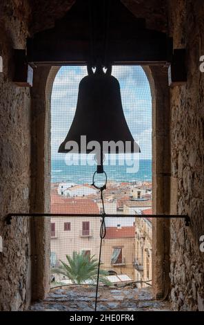 Belfry, Cefalù Cathedral, Cefalu, Sicily, Italy Stock Photo