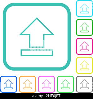 Browser save vivid colored flat icons in curved borders on white ...