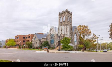 Mason, Michigan, USA - October 24, 2021: The Mason First Presbyterian Church Stock Photo