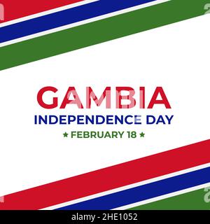 Gambia Independence Day banner. National holiday celebrated on February 18. Vector template for typography poster, greeting card, flyer, etc. Stock Vector