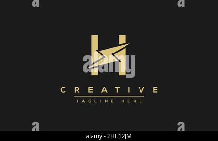 Modern creative letter H vector logo design. Minimalist H stylish monogram initial based HH icon Stock Vector