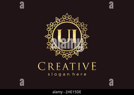 UI Initial Letter Luxury calligraphic feminine floral hand drawn heraldic  monogram antique vintage style luxury logo design Premium Stock Vector  Image & Art - Alamy