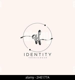 QF Handwriting logo vector art of initial signature, wedding, fashion, jewerly, boutique, floral and botanical with creative template for any company Stock Vector