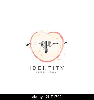 QC Handwriting logo vector art of initial signature, wedding, fashion, jewerly, boutique, floral and botanical with creative template for any company Stock Vector