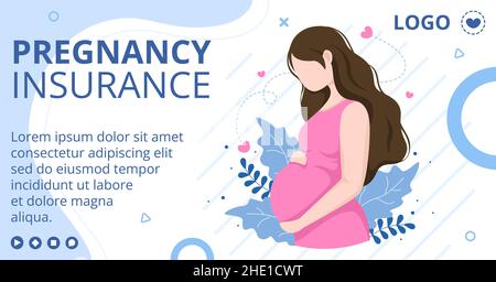 Pregnant Lady or Mother Post Health care Template Flat Design Illustration Editable of Square Background for Social media or Greetings Card Stock Vector