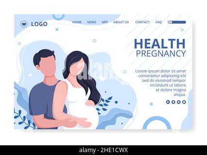 Pregnant Lady or Mother Post Health care Template Flat Design Illustration Editable of Square Background for Social media or Greetings Card Stock Vector