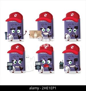 Ghost hunter cartoon matemathic book character using camera. Vector illustration Stock Vector