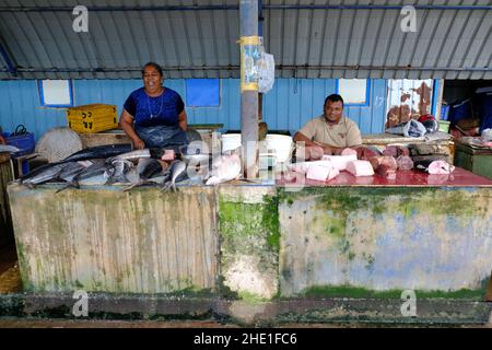 Sri Lanka Negombo - Negombo market Fish stalls Stock Photo