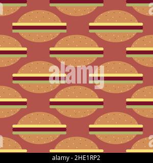 A simple graphic burgers seamless vector pattern Stock Vector
