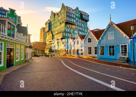 Zaandam town, known for its mix of modern and traditional architecture, is a popular one day trip destination from Amsterdam city, North Holland, Neth Stock Photo