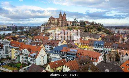 Breisach am Rhein historical Old town, Germany, lays on german-french border on Rhine river Stock Photo