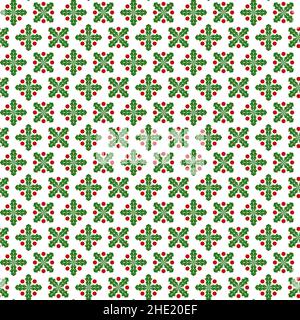 Seamless pattern with abstract image of mistletoe twigs. Vector background. Stock Vector