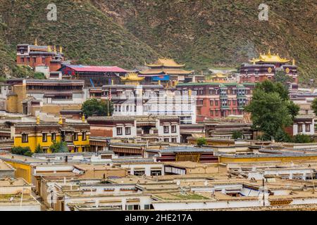 Labrang Monastery in Xiahe town, Gansu province, China Stock Photo