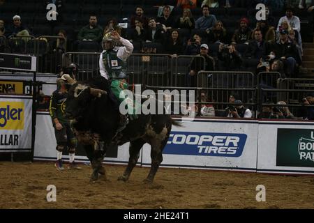 New York, United States. 07th Jan, 2022. Bull Rider Cooper Davis Competes at 2022 PBR Unleash The Beast Event Held at Madison Square Garden in NY, NY, on January 7, 2022. (Photo by Udo Salters/Sipa USA) Credit: Sipa USA/Alamy Live News Stock Photo