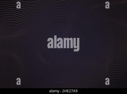 Abstract 3D pink wavy lines art pattern on dark blue background. Vector illustration Stock Vector