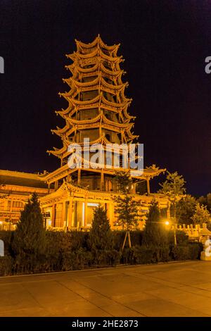 Xilai Wooden Pagoda in Zhangye, Gansu Province, China Stock Photo