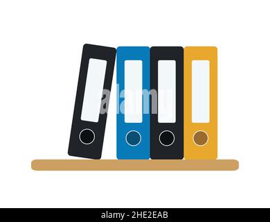 Office folders isolated on white background. Cartoon flat style. Stock Vector