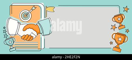 Hands Shaking Signing Contract Unlocking New Futuristic Technologies. Palm Holding Displaying Solving Late Innovative Virtual Ideas. Stock Vector