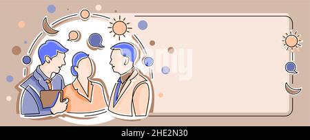 Multiple Heads Conttected Showing World Globe New Technology Ideas. Gears In Brain Symbols Design Displaying Mechanical And Technical Idea. Stock Vector