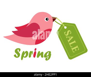 Early bird special flyer or banner design template. Early bird with label. Vector illustration. Spring sales. red green Stock Vector